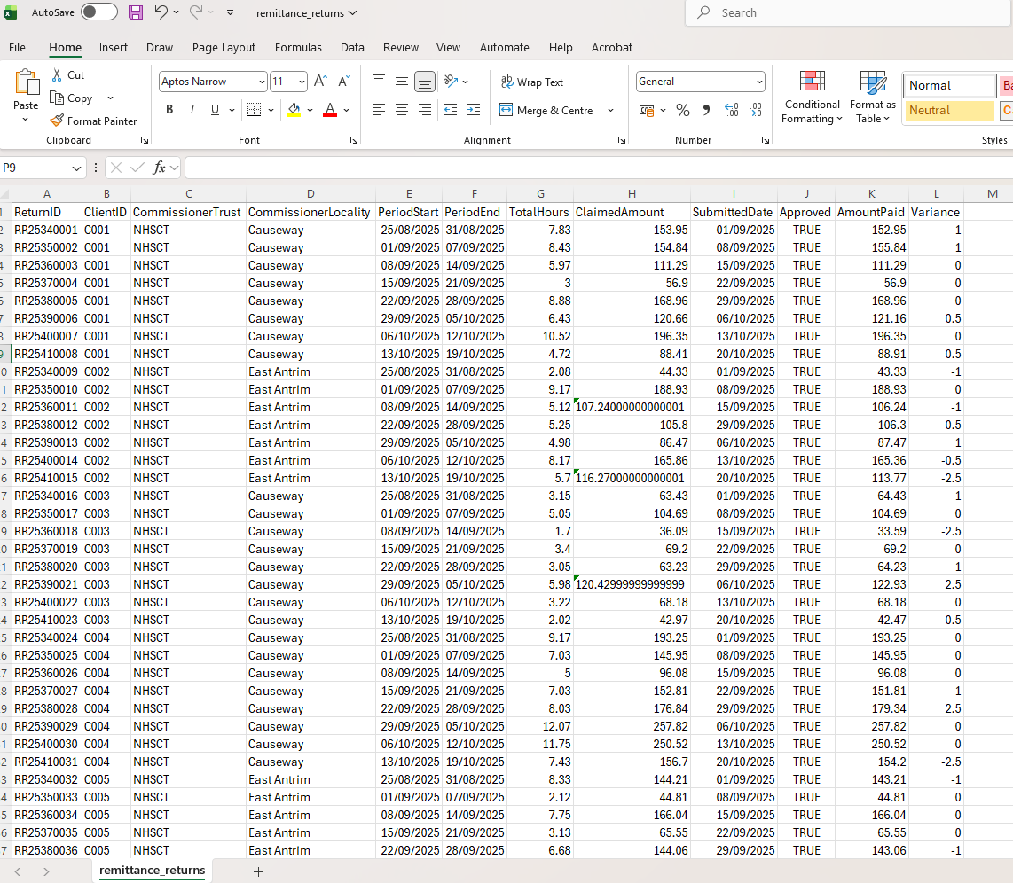 Excel Remittance Reconciliation